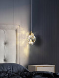 LED 1-LIGHT Crystal GOLD CRYSTAL HANGING PENDANT CEILING LIGHT - WARM WHITE - Pendant Lamp