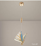 LED 1 Light Gold Butterfly Bedside Hanging Pendant Ceiling Lamp Light Fixture - Multi - Pendant Lamp