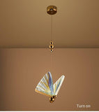 LED 1 Light Gold Butterfly Bedside Hanging Pendant Ceiling Lamp Light Fixture - Multi - Pendant Lamp