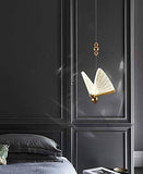 LED 1 Light Gold Butterfly Bedside Hanging Pendant Ceiling Lamp Light Fixture - Warm White - Pendant Lamp