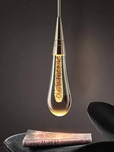 led 1-Light Gold Crystal Short Chandelier Hanging Pendant Ceiling Lamp Light Fixture - Warm White - Pendant Lamp