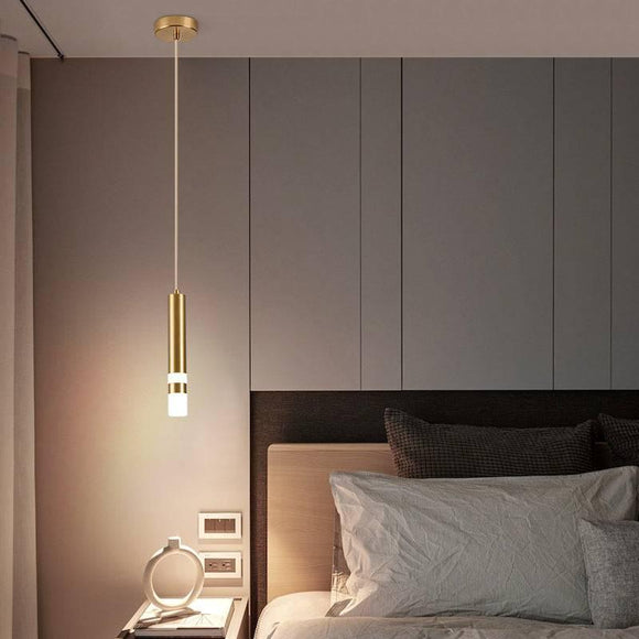 led 1 Light Gold Metal Electroplated Hanging Pendant Ceiling Light - Warm White - Pendant Lamp