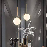led 1 Light Modern LED Gold Frosted Ball Pendant Lamp Chandelier Ceiling Light Bar Dining Room - Warm White - Pendant Lamp