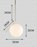 led 1 Light Modern LED Gold Frosted Ball Pendant Lamp Chandelier Ceiling Light Bar Dining Room - Warm White - Pendant Lamp