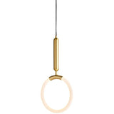 led 1 Light Modern LED Golden 200MM Ring Pendant Light - Warm White/Gold - Pendant Lamp