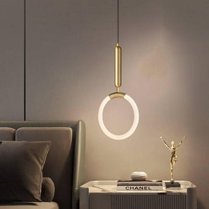 led 1 Light Modern LED Golden 200MM Ring Pendant Light - Warm White/Gold - Pendant Lamp