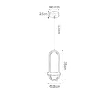 Led Gold Dual Round Long Pendant Lamp Ceiling Light - Warm White - Pendant Lamp