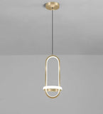 Led Gold Dual Round Long Pendant Lamp Ceiling Light - Warm White - Pendant Lamp