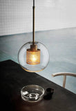 LED Round Gold Transparent Clear Glass Pendant Lamp Ceiling Light - Warm White - Pendant Lamp