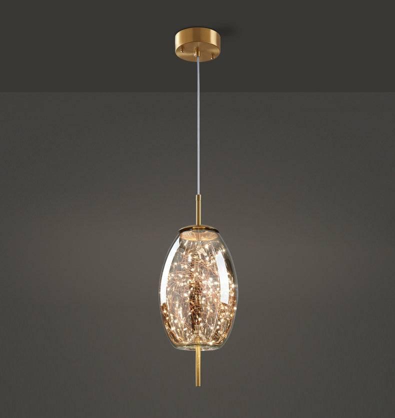 Modern LED Fairy Big Smokey Ball Gold Pendant Lamp Ceiling Light - Warm ...