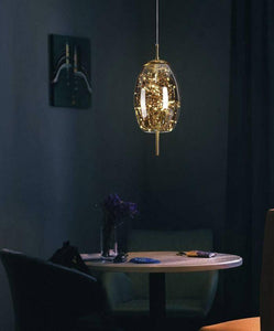 Modern LED Fairy Big Smokey Ball Gold Pendant Lamp Ceiling Light - Warm White - Pendant Lamp