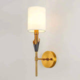 1 Light Gold Black Shade Wall Light Metal - Warm White - Wall Light