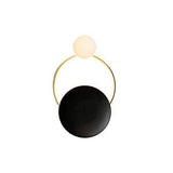 12 watt Black Gold Ring with Small Frosted Ball LED Wall Lamp - Warm White - Wall Light