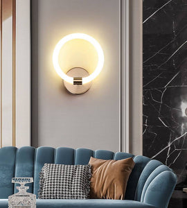 12W Golden Round Tube Modern LED Wall Lamp Bedside Light - Warm White - Wall Light