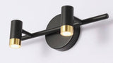 12W Led Bathroom Vanity Picture Mirror 2 Light Black Gold Wall Lamp - Warm White - Wall Light