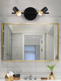 12W Led Bathroom Vanity Picture Mirror 2 Light Black Gold Wall Lamp - Warm White - Wall Light