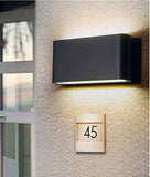 12W LED Outdoor Exterior Wall Step UP Down Light Fixture Lamp Black Finish Long Warm White - Wall Light