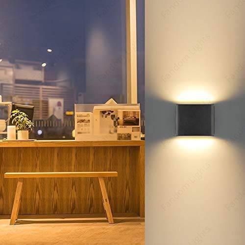 LUMINTURS 12W LED Outdoor Wall Light, 3.5 Inch Up/Down Fixture, Waterproof IP54 Modern Lamp For Patio, Garden & Entryway, Warm White 3000K