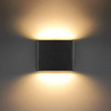 12W LED Outdoor Exterior Wall Step UP Down Light Fixture Lamp Black Finish Long Warm White - Wall Light