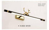 12W Modern Black Gold Body with Stag LED Wall Light Mirror Vanity Picture Lamp - Warm White - Wall Light