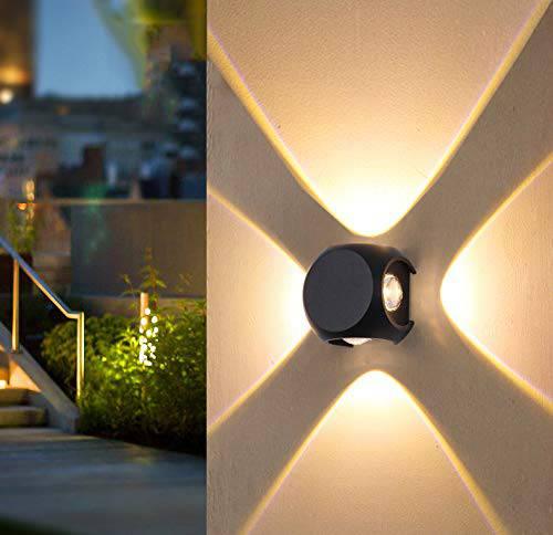 16 Watt LED Outdoor Exterior Wall Step UP Down Left Right Ball Light (Warm White) - Wall Light