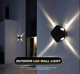 16W LED Cube Laser Outdoor Exterior Wall Step UP Down Left Right Light Fixture Waterproof Lamp Black Finish (Warm White) - Wall Light