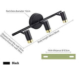 18W Led Bathroom Vanity Picture Mirror 3 Light Black Gold Wall Lamp Sconce Home Lighting 220-240V (M1339-3) - Warm White - Wall Light