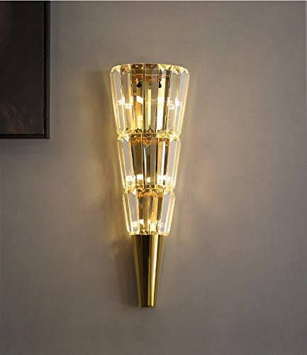 20W Model 7 Led Crystal Mashal Modern Gold Metal Wall Light for Drawing Room - Warm White - Wall Light