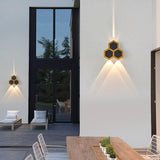 3W LED Black Gold Waterproof Outdoor Wall Lamp Up Down Light - Warm White - Wall Light