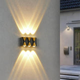 6 LED Outdoor Wall Gate Lamp Up and Down Wall Light Waterproof (Warm White) - Wall Light