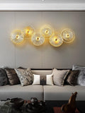 6 Light Modern Golden Glass LED Wall Art Lamp - Warm White - Wall Light