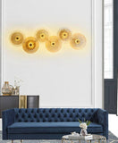6 Light Modern Golden Glass LED Wall Art Lamp - Warm White - Wall Light