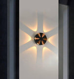 6W LED Black Gold 6-Way Waterproof Outdoor Wall Lamp Up Down Light - Warm White - Wall Light