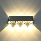 8 Watt Wall Lamp Black Body Stainless Steel LED Up Down - Warm White - Wall Light