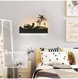 Beach Scene Modern LED Wall Light Wall Sconce Lamp for Living Room, Bedroom, Bedside, Dining Room, Bathroom Mirror - Black - Wall Light