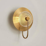 Creative Modern Minimalist Gold Transparent Drums Shape LED Wall Lamp for Bedside Hallway Bathroom Mirror Light- Warm White - Wall Light