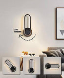 Dark Brown 330 Degree Rotatable Oval Creative Limited Edition Modern Minimalist 12W LED Wall Lamp Bedside Light (C096) - Warm White - Wall Light