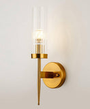Gold Amber Glass Long Wall Light - Gold Warm White - Wall Light