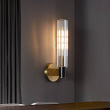 Gold Black Glass Long Wall Light - Gold Warm White - Wall Light