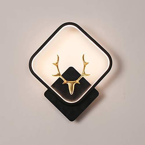 Gold Black Stag Shape LED Wall Lamp for Bedside Hallway Bathroom Mirror Light- Warm White - Wall Light