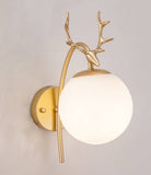 Gold Frosted Glass Ball Deer Wall Light Metal - Gold Warm White - Wall Light
