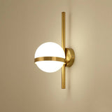 Gold Frosted Glass Ball Stick Wall Light Metal - Warm White - Wall Light