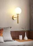Gold Frosted Glass Ball Wall Light Metal - Gold Warm White - Wall Light