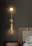 Gold Long Frosted Glass Ball Wall Light Copper Metal - Gold Warm White - Wall Light