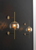 Gold Round Long Clear Glass Wall Light Metal - Gold Warm White - Wall Light