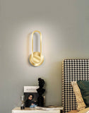 Golden 330 Degree Rotatable Oval Creative Modern 12W LED Wall Lamp Bedside Light - Warm White - Wall Light