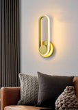 Golden 330 Degree Rotatable Oval Creative Modern 12W LED Wall Lamp Bedside Light - Warm White - Wall Light