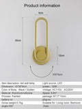 Golden 330 Degree Rotatable Oval Creative Modern 12W LED Wall Lamp Bedside Light - Warm White - Wall Light