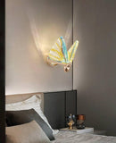 Led Acrylic Multi Color Butterfly Shape Golden Metal Wall Light - Warm White - Wall Light