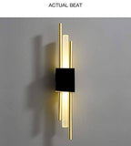 LED Black Gold Long Acrylic Tube Glass Wall Light Modern Wall Light - Natural White - Wall Light